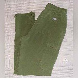 FIGS Women’s Yola High Waisted Skinny Scrub Pants - SMALL - Dark Olive
